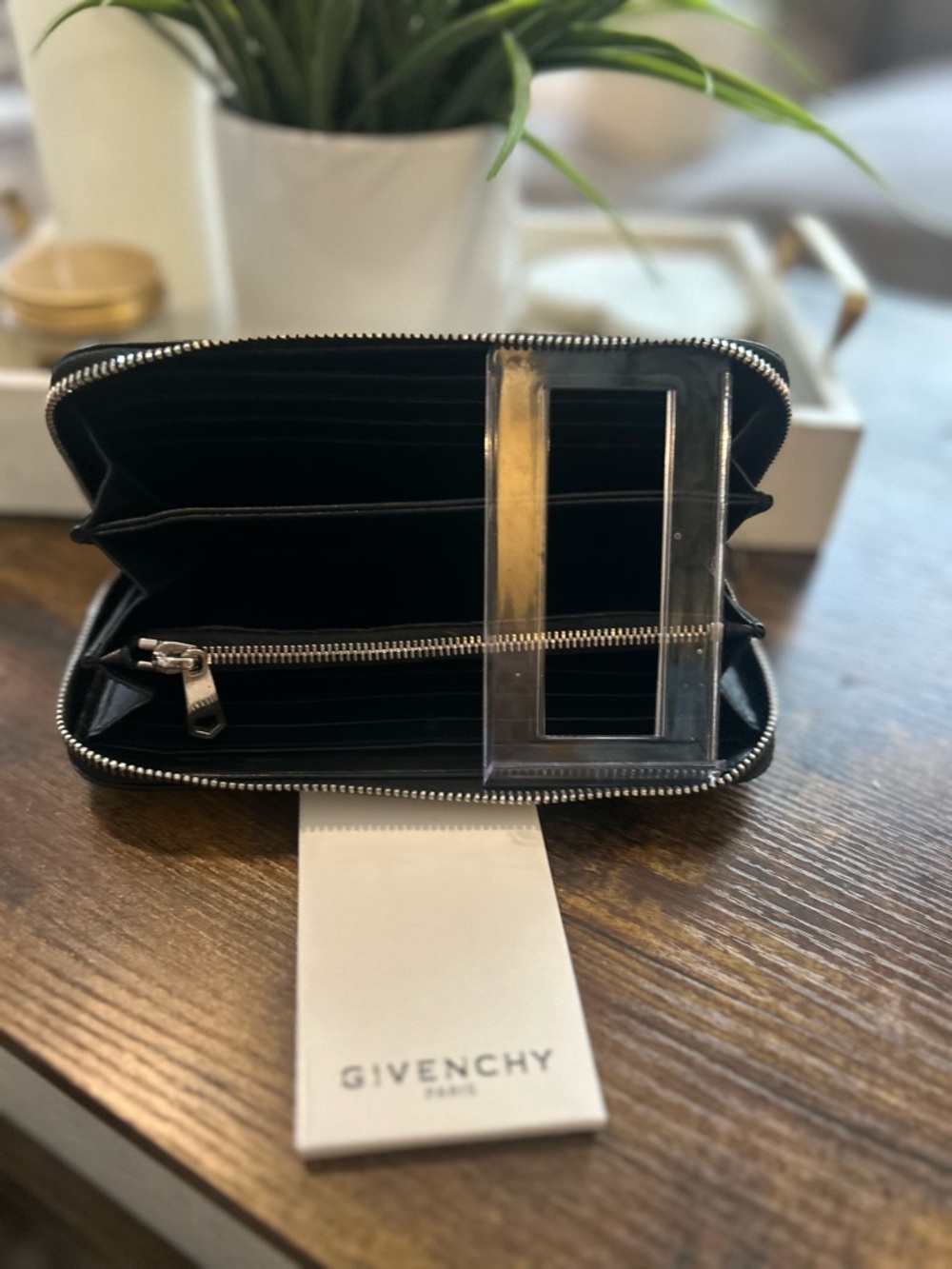 Givenchy Black Embossed Star Leather Long Zip Around Wallet — NWT - Picture 3 of 16